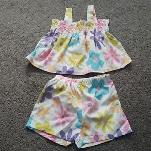 Colorful Floral Top and Shorts Set
